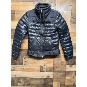 Nike Sportswear Womens Puffer Jacket Black Quilted Full Zip Fleece Neck XS